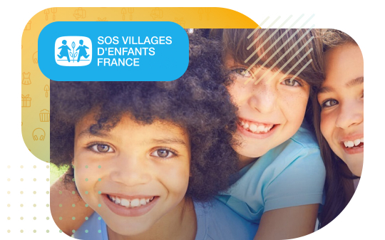 Illustration d'enfants souriants pour SOS Villages d'enfants